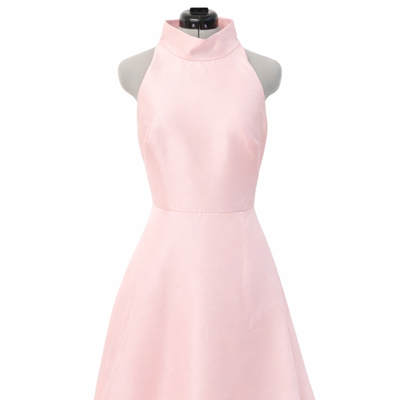 ML Monique Lhullier Halter Satin Ball Gown, Blush Pink NWT, sizss 8 & 10 - Picture 3 of 13